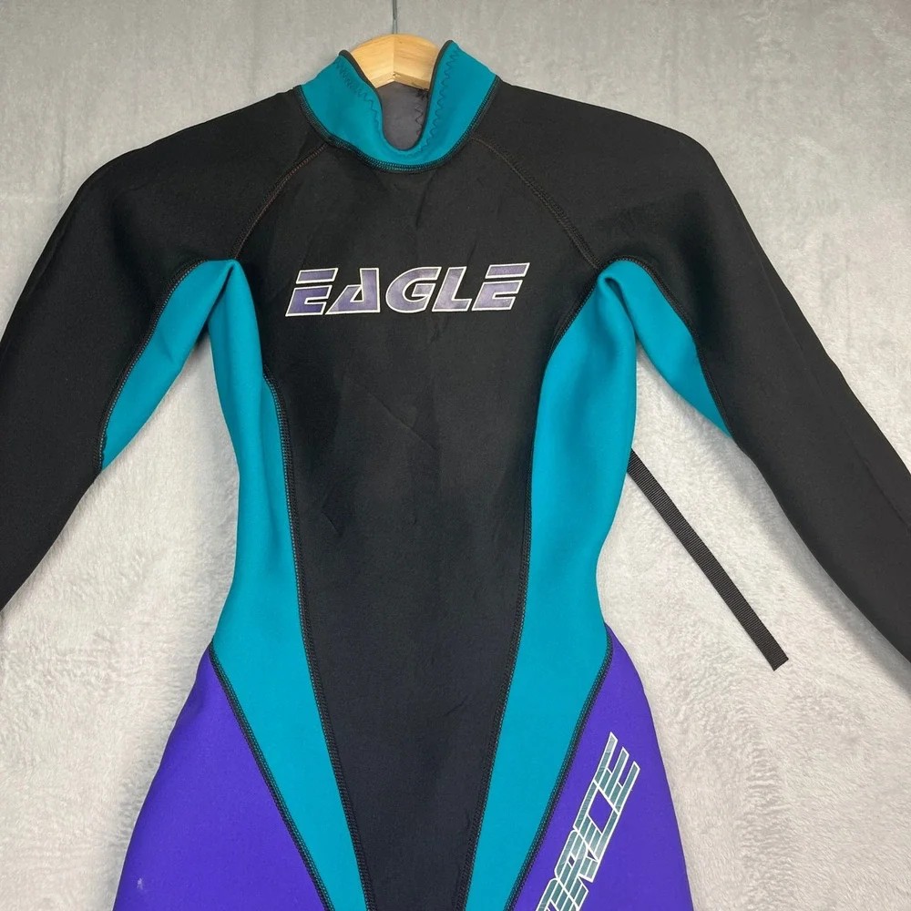 Eagle Wetsuit Women Purple Teal Black Colorblock Force Full Body Size 8